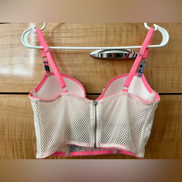 Multi-colored neon w/ white lace Demi-bust bra from Victorias Secret 💕 - Picture 5 of 8